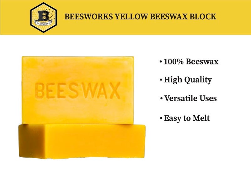 Beesworks Yellow Beeswax Bars (2 lbs) | 100% Pure, Cosmetic Grade, Triple-Filtered Beeswax for DIY Skin Care, Lip Balm, Lotion and Candle Making (1 lb Bars - Pack of 2) - Image 2